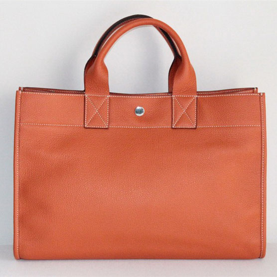 Replica Hermes Cowhide Cabag Weekender Bag Orange On Sale